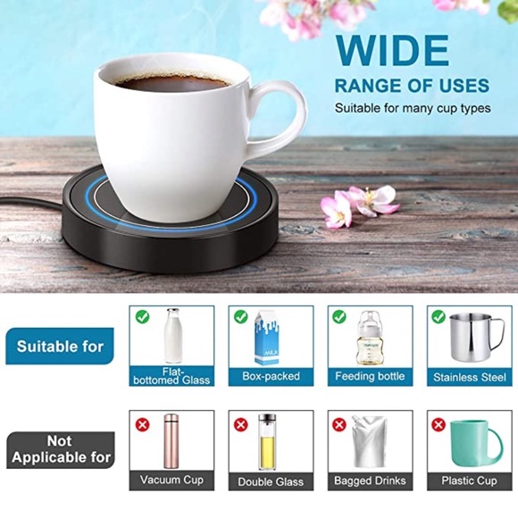 new Coffee Mug + Candle Warmer Plate ᯾ Blue Light ᯾ UL Listed + Certified ᯾ Gift - Picture 6 of 16